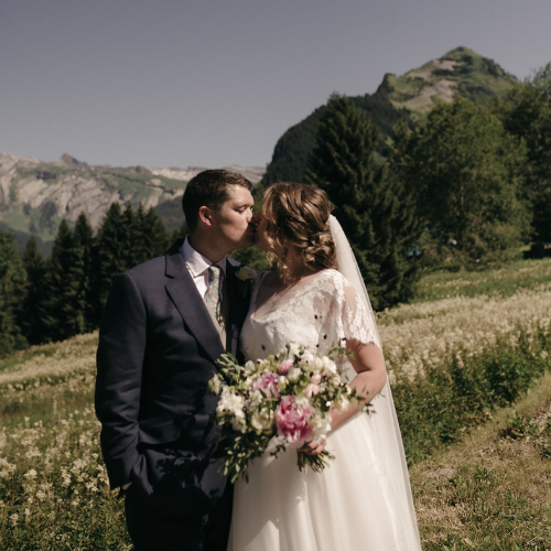 Faye and Jack's wedding Morzine French Alps summer mountains
